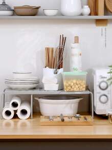 1 pieza de organizador de armario, tubos de metal frescos y con estilo, organizador de armario extensible y ajustable, sin necesidad de taladrar, almacenamiento de dormitorio, almacenamiento doméstico, divisores de armario de varios niveles sin taladrar, divisores de armario, divisores de armario de varios tipos, estantes flotantes sin necesidad de taladrar, divisores de compartimentos de armario, accesorios de almacenamiento y organización de dormitorio y cocina