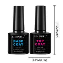 LIMEGIRL 8ml Gel Top Coat, 2025 New Super Glossy Base & Top Coat Set, Soak-Off LED/UV Lamp, Acid-Free No Wipe Transparent Base & Top Coat Gel Nail Polish