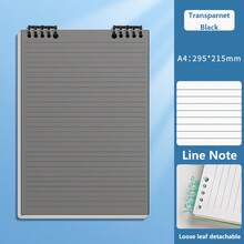 A5/B5/A4 Flip Up Loose-Leaf Notebook,60 Sheets,Detachable Horizontal Line Inner Page Notepad,Waterproof PP Cover,60 Pages,Office And School Supplies - Multicolor - View 23
