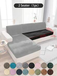 1 pieza Funda de cojín de sofá de peluche de zorro plateado gris oscuro, minimalista clásica, funda protectora decorativa a prueba de polvo de unicolor y elástica, adecuada para hotel, dormitorio, decoración de sala de estar, decoración de habitación, negro, gris claro, caqui, decoración de otoño, decoración de habitación, vuelta al colegio, útiles escolares