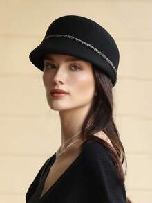New French Wool Felt Hat For Women, Autumn & Winter, Woolen Octagonal Cap, Elegant Retro British Style Beret, Simple Fashion Warm Breathable - A - Xem 5