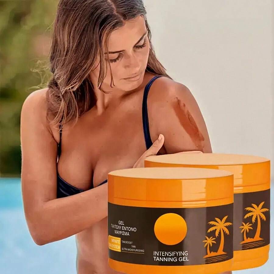 2pcs-Quick Black Sunless Tanning Gel - Convenient And Effective, Suitable For All Skin Types, Men And Women's Natural Non-Tanned Lotion, Quick Solution For Tanning - 2個 - 查看 1