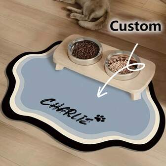 Customizable Anti-Slip Pet Mat, Suitable For Cats & Dogs - Quick Drying, Absorbent, Personalized Pet Name, Nordic Style Indoor Floor Mat, Pet Floor Mat, Cute Pet Design, Durable Pet Pad