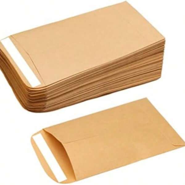60pcs Small Brown Envelopes - Self-Adhesive, Multipurpose, Suitable For Cash, Seeds, Bills, Beads, Sealing Documents, Letters, Mails, Photos, Invoices, Shipping Labels, Delivery Slips, Packing Slips (9.01 * 6.37 Inches),School Supplies,Back To School