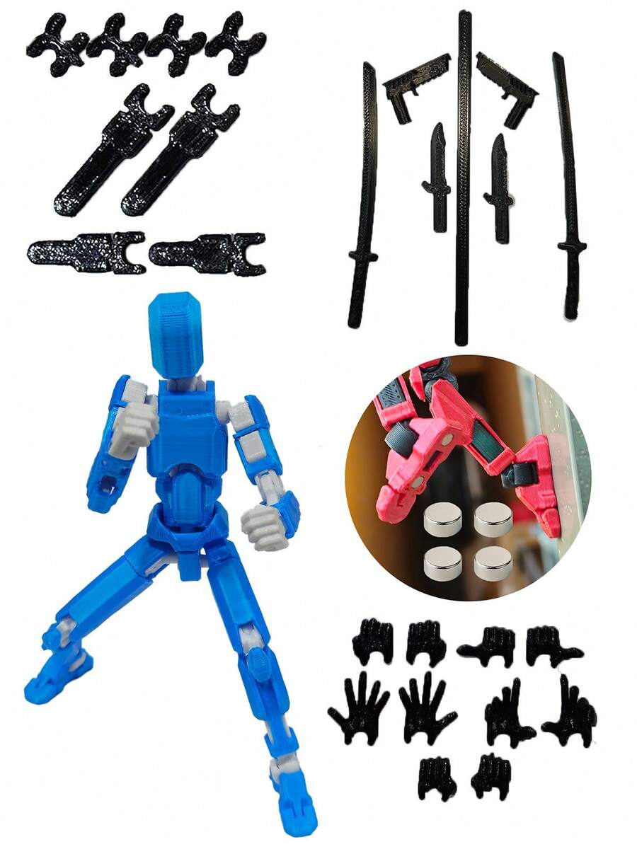 Improved Dummy 13 Articulated Doll Assembly Kit With Magnet - 藍身白 - 查看 1