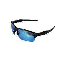 Unisex Anti-UV Sports Sunglasses - Black and Blue - View 2