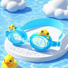 1pc Transparent Cartoon Design Swimming Goggles, Beach Essentials, Beach Accessories, Pool Float