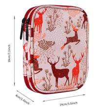 1pc Handmade Crochet Tool Zipper Storage Bag, Double Layer Short Crochet Organizer Pouch With Printed Pattern, Suitable For Storing Crochet Hooks, Accessories For Knitting & Sewing Lovers - Multicolor - View 7