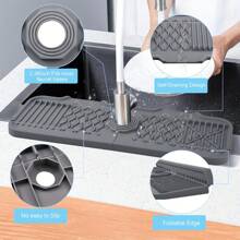1pc Silicone Sink Mat, Multi-Color Options, Kitchen Faucet Splash Guard, Christmas & New Year Party Decor Mat, Mildew & Moisture Proof, Summer Home Water-Proof Mat, Halloween Gift