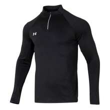 Under Armour Men's And Women's Tops, Black T-Shirts, Half-Zip, Long-Sleeved, Fitness Training, Sports, Commute, Moisture-Wicking, Breathable, Elastic Tops, 24600603-001 - Black - View 2