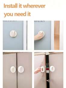 免钻门拉手、马桶盖升降器、抽屉和窗户粘性推拉手柄、粘性橱柜手柄、推拉门推拉抽屉窗口无痕滑动手柄无钉强力粘性壁橱手柄推拉门滑动 - 彩色 - 查看 5
