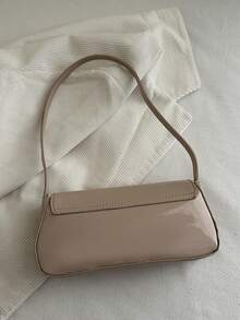 复古仿皮翻盖装饰腋下单肩包，女士适用，适合约会、外出、聚会，也可作钱包使用，尤其适合年轻女性、大学生、新婚夫妇、上班族。是办公室、学校、工作、商务、通勤、户外活动、旅行和野餐的理想之选。 - 卡其色 - 查看 7