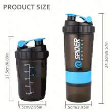 1 件塑料蛋白粉摇摇瓶，带混合弹簧，便携式防漏设计，适合健身房锻炼、户外健身和圣诞礼物 - 彩色 - 查看 3