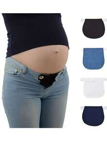 1 件适用于牛仔裤和长裤的弹性腰带延长扣 - 可调节弹力腰带环延长器，可机洗，女士时尚配饰，适合休闲、通勤和晚装，裤子调节器，休闲装束增强器，无缝集成，灵活的织物环，非常适合孕妇和增重 - 彩色 - 查看 1