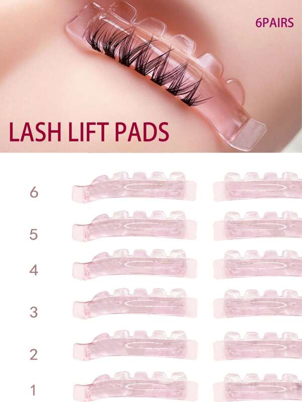 6 Pairs Silicone Jelly Reusable Eyelash Curler, Water-Washable, Curl & Lift Lashes
