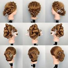 Đầu ma-nơ-canh tạo kiểu tóc 26 inch Đầu ma-nơ-canh tạo kiểu tóc và đầu tập đứng miễn phí Đầu ma-nơ-canh thẩm mỹ đầu búp bê với sợi tóc dài Đầu thực hành làm tóc cho nhà tạo mẫu tóc - màu nâu - Xem 11