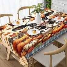 1/4/5/6/7/36pcs Autumn Theme, Cows, Pumpkins, Sunflowers Printed Chair Covers / Chair Cover Set, Suitable For Indoor Home Restaurant, Hotel Modern Daily Decoration,Party Decoration,Wedding Decoration,Dining Room Decoration,Kitchen Decoration,Tablecloth Suitable For Square Tables, Elastic Chair Covers Can Be Washed - ZYT-085 - View 6