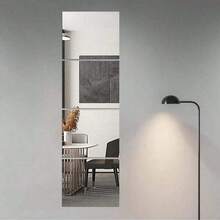 2/4/8件[20cm*20cm]镜面墙贴，可拼接，全身镜，适用于卧室、家庭健身房、浴室，适用于浴室 - 彩色 - 查看 1