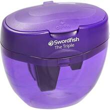 Swordfish 'The Triple' Three Hole Pencil Sharpener With Mess-Free Canister [Pack Of 1] 8-16 Mm [40228s], Purple - 紫色 - 查看 2