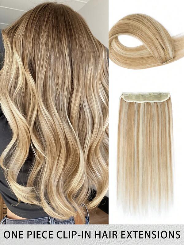 100% Brazilian Human Hair Weave 5 Clip-In Extensions, Seamless, Natural Straight Hair, Perfect For Long Hair Lengthening, Hair Lengthening|Straight Hair Texture|Natural Hair Look, Hair Weaving