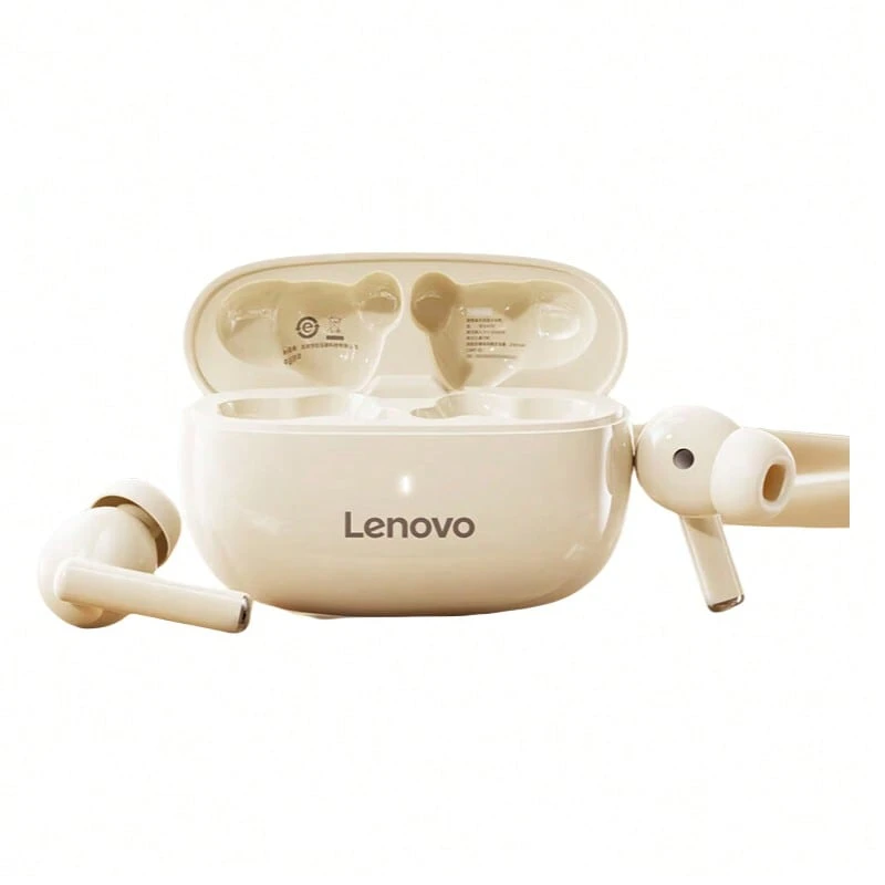 Lenovo TA210 Titanium Bluetooth Headset Chip Adaptive Noise Reduction Semi-In-Ear Air Conduction Technology Dolby Atmos Single-Ear Ultra-Light Design Sports Sweat-Proof Pop-Up Window Quick Connection - Moon Rock White - View 1