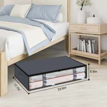 1 pieza Bolsa de almacenamiento debajo de la cama, organizador de ropa plegable con ventana transparente, contenedor de gran capacidad, asa reforzada, organizador con cremallera, hecho de tela no tejida para ropa de cama, mantas - disponible en diferentes tamaños