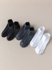 15 Pairs Kids & Youth Solid Color Striped Ankle Socks - Multicolor - View 5