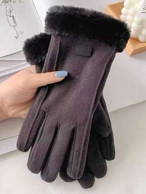 1 paire de gants de cyclisme en polaire pour femmes, gants de vélo d'hiver chauds, accessoires d'automne