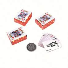 1 Sets Of Cute Mini Playing Cards (With Game Dice), Mini Collectible Poker, Interactive Games, Party Games, Holiday Games, Creative Little Gifts, Festive Accessories, Birthday Party Supplies, Suitable For Random Playing Cards Christmas, Halloween, Back To School Season Gifts, Thanksgiving Gifts. - Multicolor - View 4