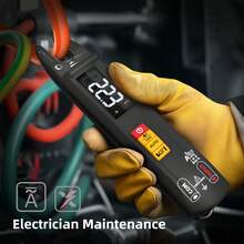 Pinza amperimétrica digital inteligente BSIDE de CA/CC, multímetro recargable con medición de corriente, capacitancia, diodo, ciclo de trabajo, ohmios, Hz, continuidad, alerta V, verificación en vivo y temperatura ambiente - Negro - Ver 4