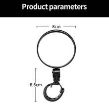Bicycle Rearview Mirror, Circular Wide-Angle Convex Mirror, 1pcs, Adjustable 360 °, Electric Scooter, Flat Bike, Mountain Bike, Universal Rearview Mirror, Free Installation, Suitable For Handlebars With A Diameter Of 1.5~3.5cm - Black - View 9