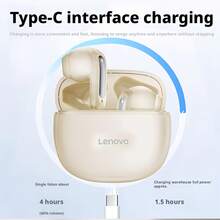 Lenovo Tai nghe Bluetooth EA140 không dây thực sự bán trong tai âm thanh chất lượng cao mới thời lượng pin dài giảm tiếng ồn cuộc gọi 30 giờ ENC âm nhạc trò chơi thể thao điện tử chống nước và chống mồ hôi tai nghe chạy bộ thể thao màu đen - màu đen - Xem 6