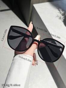 1 副猫眼多边形黑色时尚眼镜，多功能时尚配饰，适合钓鱼、旅行、运动、驾驶、节日装扮、夏季、音乐节、外出、度假、家庭出游、优雅造型、街头时尚、运动、派对、户外活动、假日装扮蝴蝶形墨镜 - 黑灰 - 查看 4