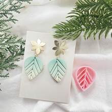 Polymer Clay Cutter Tropical Rainforest Plant Series Monstera/Clover/Leaf/Treeline Shape Polymer Clay Molds Clay Cutters For DIY Earrings Making