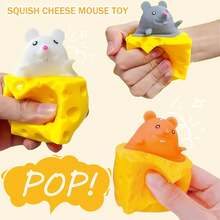 1/3/5 قطعة ألعاب سكويشي فوفو عشوائية الألوان، لعبة ضغط الفأر الجبن لتخفيف التوتر، لعبة فأر الجبن المطاطية، ألعاب حسية ممتعة، ألعاب جميلة بشكل الجبن لتخفيف التوتر للأطفال والبالغين - متعدد الألوان - مشاهدة 2
