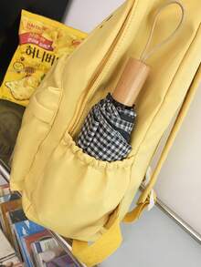 1 件经典基本款返校背包，字母印花书包，大容量学生包，带笔记本电脑隔层书包，旅行收纳，多种颜色可选，非常适合青少年/学生/毕业生，适合日常使用、外出、旅行、学校和返校 - 彩色 - 查看 12