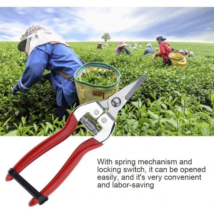 1 Tijeras de Podar, Resistentes Tijeras para Jardinería Podar Arboles, Tijeras de Jardin, Tijeras para Cortar Plantas (Derecho) - inclinando la cabeza - Añade 4