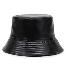 女士 PU 皮革渔夫帽，复古小檐帽，春秋通用