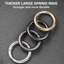 2pcs/4pcs/6pcs Metal Spring,3 Colors O Rings Clip Carabiner Snap Rings Zinc Alloy Spring O Ring Round Spring Snap Carabiner Clip Buckle Karabinerring For Keyrings Buckle,Bags,Purses - Multicolor - View 2