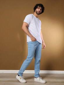 Men's Basic Jeans With Elastane And Pockets Direct From The Factory - Celeste - Ver 6