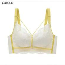 COTOLO Brassieres de Mujer sin Varilla Lencería Sexy Mujer con Copa Tipo Conejito Transpirable Suave y con Efecto Push Up Ropa Interior de Mujer a la Moda,brassieres de mujer,ropa interior de mujer,brasieres sin varilla,tops de mujer,brasier push up - Amarillo - Ver 1