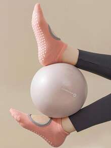 1/3/5/9双春夏女士薄款随机运动袜镂空瑜伽普拉提硅胶防滑适合室内健身有氧运动跑步拉伸运动带抓地袜 - 彩色 - 查看 5