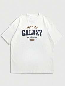 Men Letter Graphic Drop Shoulder Tee - White - View 2