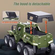 1件儿童军事越野车玩具车模型儿童开门声光惯性仿真模型 - 彩色 - 查看 4