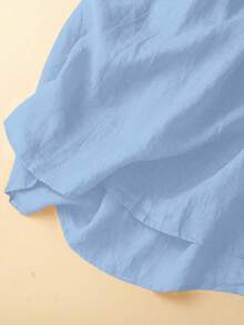 复古刺绣 A 字连衣裙，波西米亚风圆领 3/4 袖刺绣休闲中长连衣裙，优雅刺绣女式 A 字连衣裙，假日女式复古风格简约日常夏季连衣裙，波西米亚度假刺绣装饰 - 淺藍色 - 查看 3