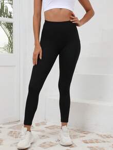 4pcs High Waist Yoga Leggings - Solid Color, Fitted, Pockets - Women Sports Spring - Multicolor - View 3