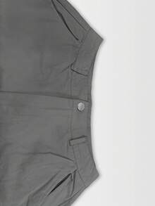 High Waisted Solid Color Side Cargo Pants For Women Baggy Y2k Straight Wide Leg Pants Casual Pants With Pockets Streetwear Sweatpants - 淺灰色 - 查看 7