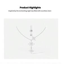 APM Monaco Necklace AC3350OX Three-Star Six-Pointed Star Necklace 925 Silver Light Luxury Clavicle Necklace For Girlfriend's Birthday Gift High-End Niche Design Valentine's Day Gift Silver White