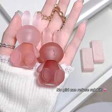 1 件可爱熊和兔子毛茸茸润唇膏钥匙扣，哑光光泽唇彩，适合日常使用 - 彩色 - 查看 8