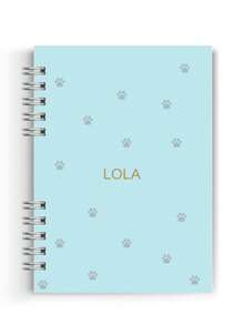 Caderneta Pet Personalizada HotStamping | Azul Patinhas - A5 - Visão 1